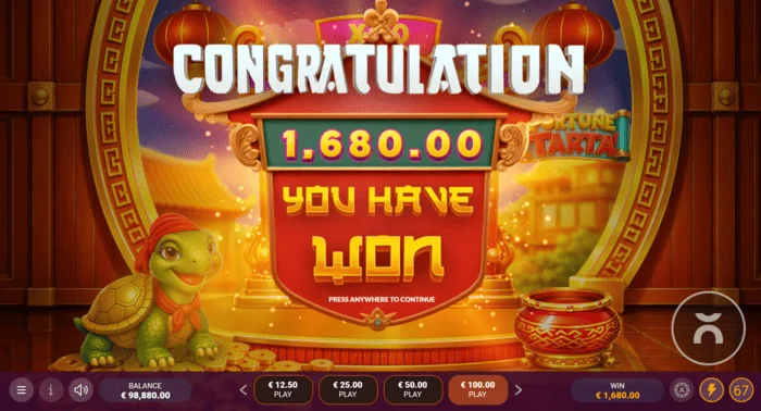Fortune Tarta - ganancia total al final de los giros gratis